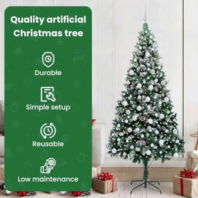 VidaXL Kunstkerstboom groen 210 cm pvc en staal en kunststof