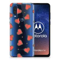 Motorola One Vision TPU bumper Hearts - thumbnail