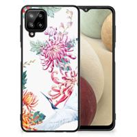 Samsung Galaxy A12 Dierenprint Telefoonhoesje Bird Flowers - thumbnail