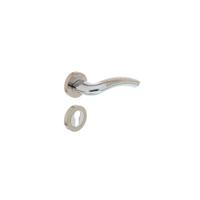 Deurkruk 1688 Sharon op rond rozet 7mm nokken met profielcilindergat plaatjes chroom/nikkel mat - thumbnail