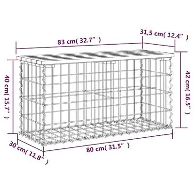 Tuinbank schanskorfontwerp 83x31,5x42 cm massief grenenhout