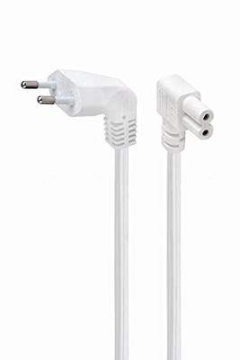 Netsnoer (C7) wit met haakse stekkers, 2.5 meter Netsnoer (C7) wit met haakse stekkers, 2.5 meter