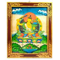 Boeddha Manjushri Houten Tangkha Paneel (44 x 33 cm) - thumbnail