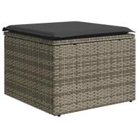 2-delige Loungeset met kussens poly rattan acacia grijs - thumbnail