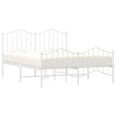 Bedframe met hoofd- en voeteneindemetaal wit 135x190 cm