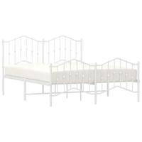 Bedframe met hoofd- en voeteneindemetaal wit 135x190 cm - thumbnail