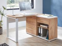 Hoekbureau LISBONNE 1 deur 1 lade wit/navarra eik - thumbnail
