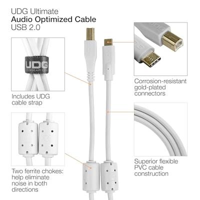 UDG U96001WH USB 2.0 USB-C - USB-B 1.5 meter wit