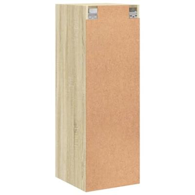 Wandkast met glazen deuren 35x37x100 cm sonoma eikenkleurig