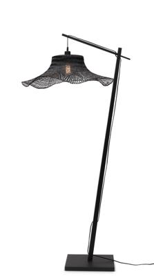 GOOD&MOJO Vloerlamp 'Ibiza' Bamboe, 176cm, kleur Zwart GOOD&MOJO Vloerlamp 'Ibiza' Bamboe, 176cm, kleur Zwart