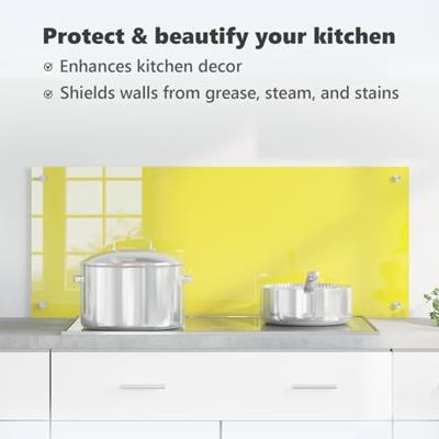 VidaXL Keuken spatscherm geel 100 x 40 cm gehard glas