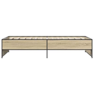 Bedframe bewerkt hout en metaal sonoma eikenkleurig 75x190 cm