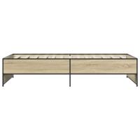 Bedframe bewerkt hout en metaal sonoma eikenkleurig 75x190 cm - thumbnail