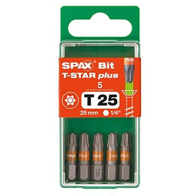 Spax schroefbit T-star Torx TX25 oranje (5st) Spax schroefbit T-star Torx TX25 oranje (5st)