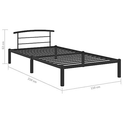 Bedframe metaal zwart 100x200 cm Bedframe metaal zwart 100x200 cm