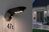 Paulmann 94250 Soley Wandlamp op zonne-energie met bewegingsmelder Energielabel: A (A - G) 1.22 W Warmwit Antraciet - thumbnail
