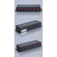 Renkforce RF-3269622 USB 3.2 Gen 1-hub 7 poorten Met metalen behuizing, Individueel schakelbaar, Voor wandmontage Zwart - thumbnail