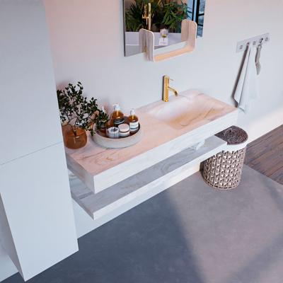 MONDIAZ ALAN-DLUX 120cm planchet Ostra. Vrijhangende wastafel CLOUD rechts 1 kraangat, kleur Ostra. MONDIAZ ALAN-DLUX 120cm planchet Ostra. Vrijhangende wastafel CLOUD rechts 1 kraangat, kleur Ostra.