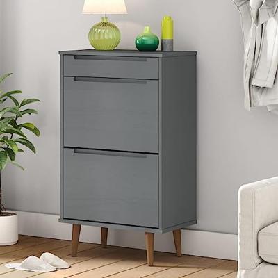 VidaXL Schoenenkast molde 59,5x35x103 cm massief grenenhout grijs VidaXL Schoenenkast molde 59,5x35x103 cm massief grenenhout grijs