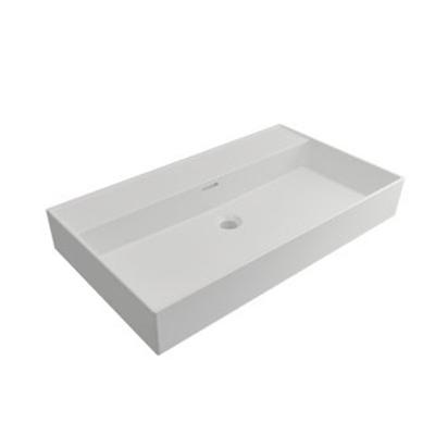 Wastafel Hangend Plieger Kansas 80x45cm Keramiek met Overloop Mat Wit Zonder Kraangat Wastafel Hangend Plieger Kansas 80x45cm Keramiek met Overloop Mat Wit Zonder Kraangat