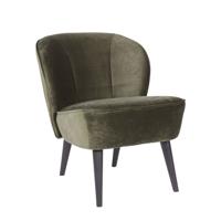 WOOOD Sara fauteuil fluweel Warm Groen - thumbnail