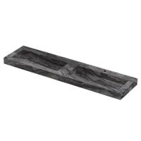 INK Pitch Wastafel keramische slab bak dubbel met drain en front en side skirts 2 kraangaten 180x45x9 Venice brown glossy - thumbnail
