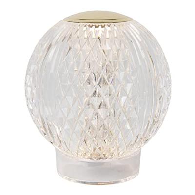 Lucide CINTRA - Oplaadbare Tafellamp - Accu/Batterij - Ø 11 cm - LED 3 StepDim - 1x2W 3000K - Transparant