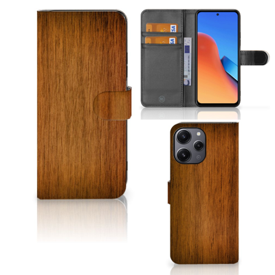 Xiaomi Redmi 12 | Book Style Case | Donker Hout Xiaomi Redmi 12 | Book Style Case | Donker Hout