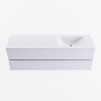 MONDIAZ VICA 150cm badmeubel onderkast Cale 2 lades. Wastafel CLOUD rechts 1 kraangat, kleur Talc. - thumbnail