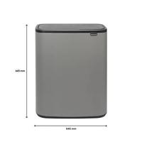 Brabantia 223129 vuilnisbak 60 l Rechthoekig Kunststof Grijs - thumbnail