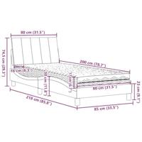 Bed met matras stof donkergrijs 80x200 cm - thumbnail