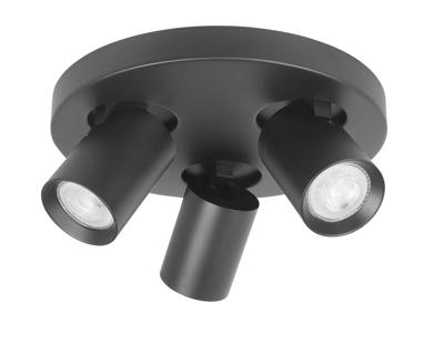 Highlight Spot Oliver 3 lichts rond zwart Highlight Spot Oliver 3 lichts rond zwart