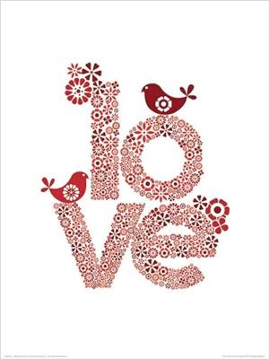 Kunstdruk Valentina Ramos - Red Love 30x40cm Kunstdruk Valentina Ramos - Red Love 30x40cm