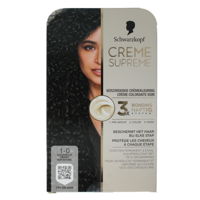 Schwarzkopf Creme Supreme Crèmekleuring 1-0 Natuurlijk Zwart