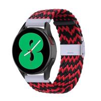 By Qubix - Compatible met Garmin Venu/Sq / Sq2 / 2 plus - Braided nylon bandje - Rood/zwart - Compatible Garmin bandje - Bandbreedte: 20mm - thumbnail