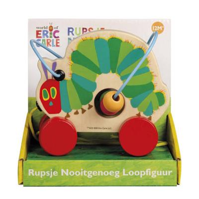 Rupsje Nooitgenoeg Houten Trekfiguur met Kralen