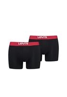 Levi's Boxershorts Solid Basic Organic Cotton 2-pack Black / Red-L - thumbnail