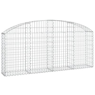 VidaXL Schanskorf gewelfd 200x30x80/100 cm gegalvaniseerd ijzer VidaXL Schanskorf gewelfd 200x30x80/100 cm gegalvaniseerd ijzer