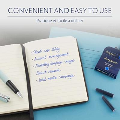 Waterman inktpatronen Standard, blauw (Serenity), blister van 36 stuks