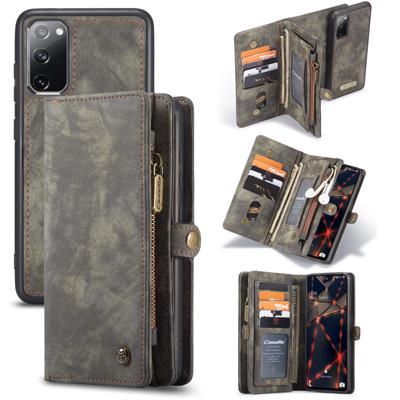 Caseme - vintage 2 in 1 portemonnee hoes - Samsung Galaxy S20 FE- Zwart
