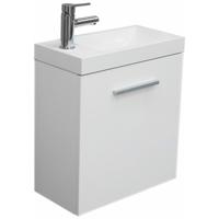 Xellanz Emma Fonteinkast met Kunstmarmeren Wastafel - 50x25x50 cm - Wit - thumbnail