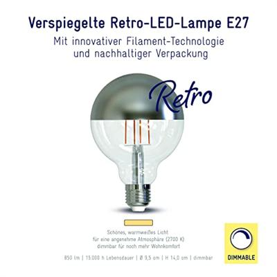 Müller-Licht 401079 LED-lamp Energielabel F (A - G) E27 Globe 8.5 W = 63 W Warmwit 1 stuk(s)
