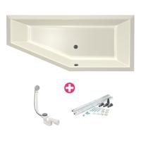 Ligbad Beterbad Xenz Society Compact Rechts 180x80x44 cm Pergamon - thumbnail