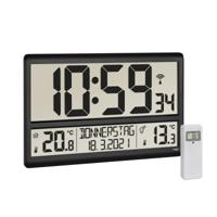 TFA Dostmann 60.4521.01 Wandklok Zendergestuurd 36 cm x 2.8 cm x 23.5 cm Zwart Groot display - thumbnail