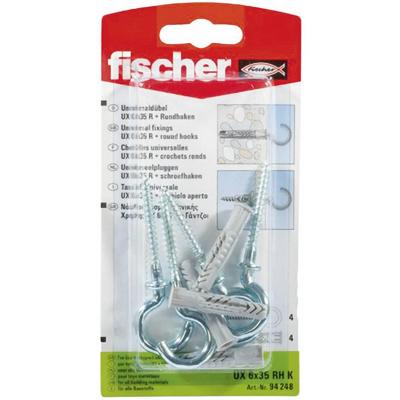 Fischer 94248 UX 6 x 35 RH K Universele pluggen 35 mm 6 mm 4 stuk(s) Fischer 94248 UX 6 x 35 RH K Universele pluggen 35 mm 6 mm 4 stuk(s)