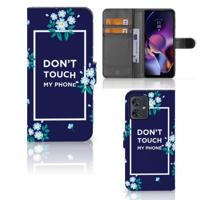 Motorola Moto G54 Portemonnee Hoesje Flowers Blue DTMP - thumbnail