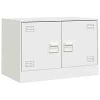 Tv-meubelen 2 st 67x39x44 cm staal wit - thumbnail