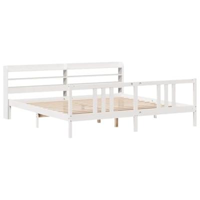Bedframe met hoofdeinde zonder matras 200x200 cm wit