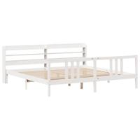 Bedframe met hoofdeinde zonder matras 200x200 cm wit - thumbnail
