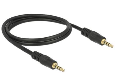 Delock 83435 Stereo Jack Kabel 3,5 mm 4-pins male naar male 1 m zwart Delock 83435 Stereo Jack Kabel 3,5 mm 4-pins male naar male 1 m zwart